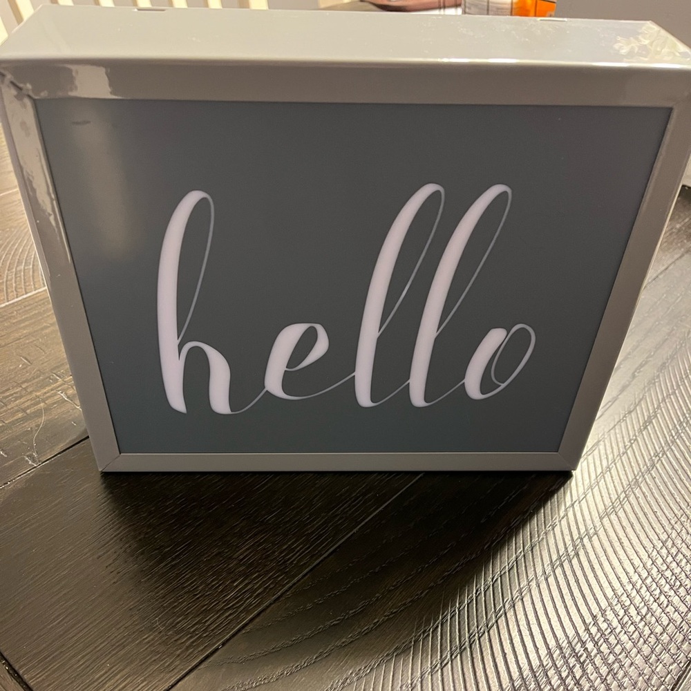 “Hello”
Studio mercantile led metal shadow box￼